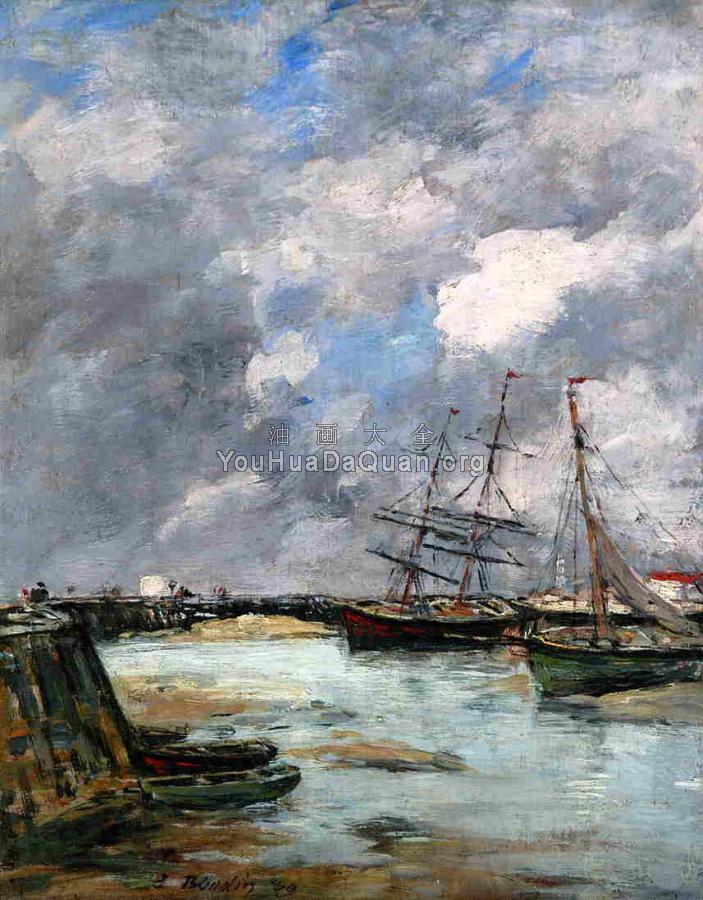 Trouville, the Jettys, Low Tide - 尤金·布丹